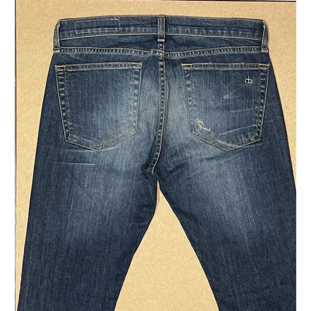 RAG & BONE Women Distressed Jeans 27 THE DRE BOYFRIEND Low Rise Blue
